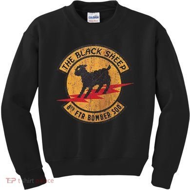 Vintage Black 8th Ftr Bomber Squadron Kids Sweatshirt