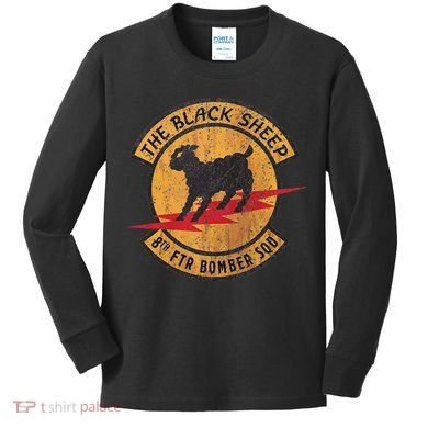 Vintage Black 8th Ftr Bomber Squadron Kids Long Sleeve Shirt