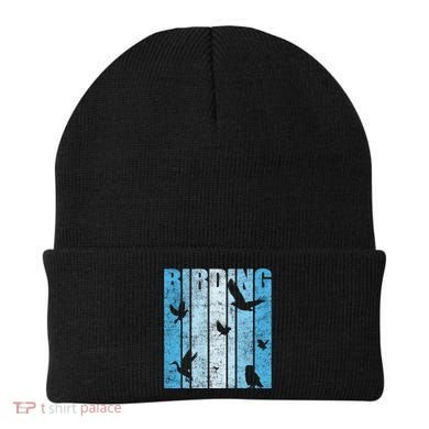 Vintage Birding Artwork Birdwatching Bird Lover Funny Gift Beanie