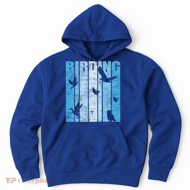 Vintage Birding Artwork Birdwatching Bird Lover Funny Gift Hoodie