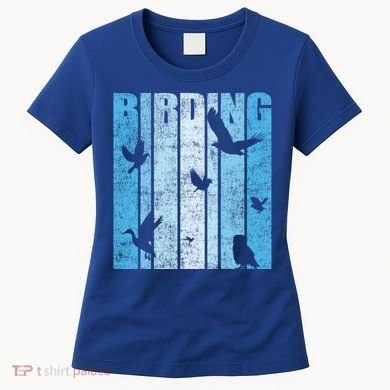 Vintage Birding Artwork Birdwatching Bird Lover Funny Gift Women's T-Shirt