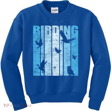 Vintage Birding Artwork Birdwatching Bird Lover Funny Gift Kids Sweatshirt
