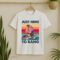 Vintage Bigfoot American Shirts Just Here To Bang 4th Of July T-Shirt thumb 2