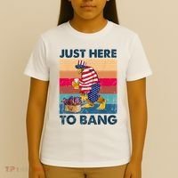 Vintage Bigfoot American Shirts Just Here To Bang 4th Of July T-Shirt thumb 4