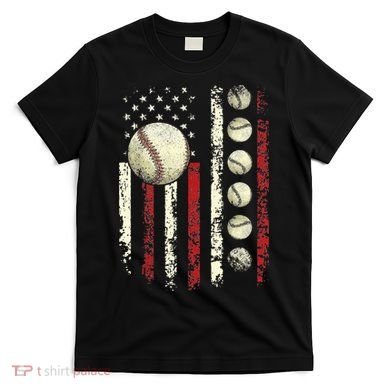 Vintage Baseball American Flag T-Shirt