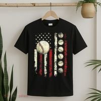 Vintage Baseball American Flag T-Shirt thumb 2