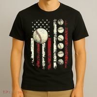 Vintage Baseball American Flag T-Shirt thumb 3
