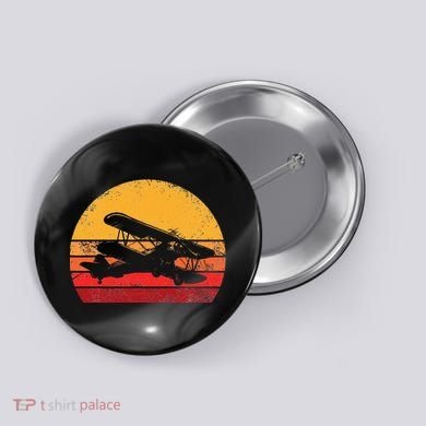 Vintage Biplane Aviator Button