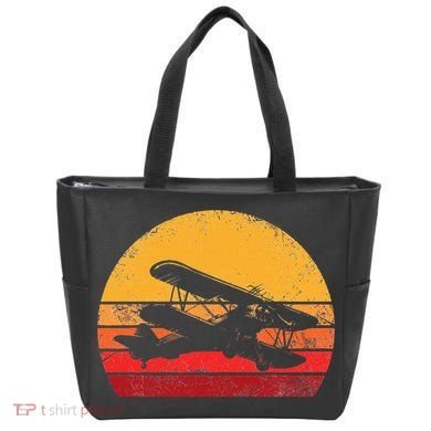 Vintage Biplane Aviator Tote Bag