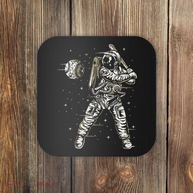 Vintage Baseball Astronaut  Space Baseball Coaster