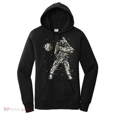 Vintage Baseball Astronaut  Space Baseball Women's Hoodie