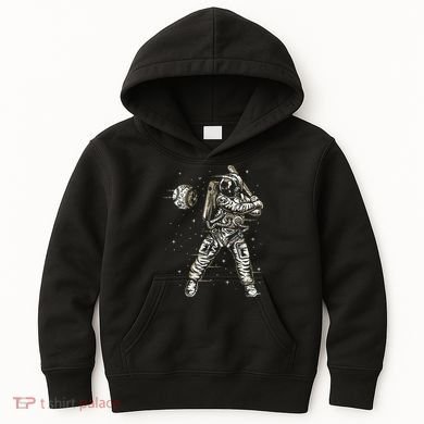 Vintage Baseball Astronaut  Space Baseball Kids Hoodie