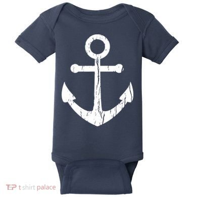 Vintage Boat Anchor Nautical Sailing Baby Bodysuit