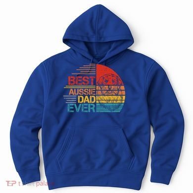 Vintage Best Aussie Dad Ever Australian Shepherd Dad Dog Dad Cool Gift Hoodie