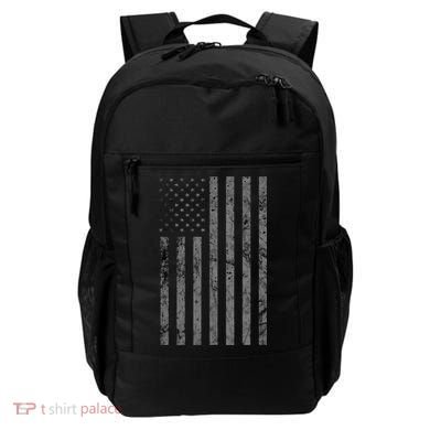 Vintage Black American Flag Backpack