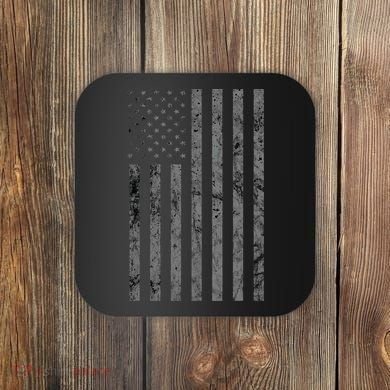 Vintage Black American Flag Coaster