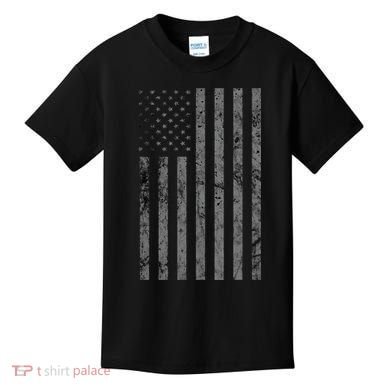 Vintage Black American Flag Kids T-Shirt