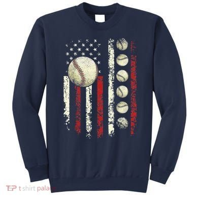 Vintage Baseball American Flag Sweatshirt