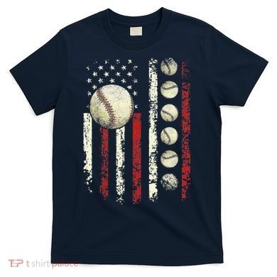 Vintage Baseball American Flag T-Shirt