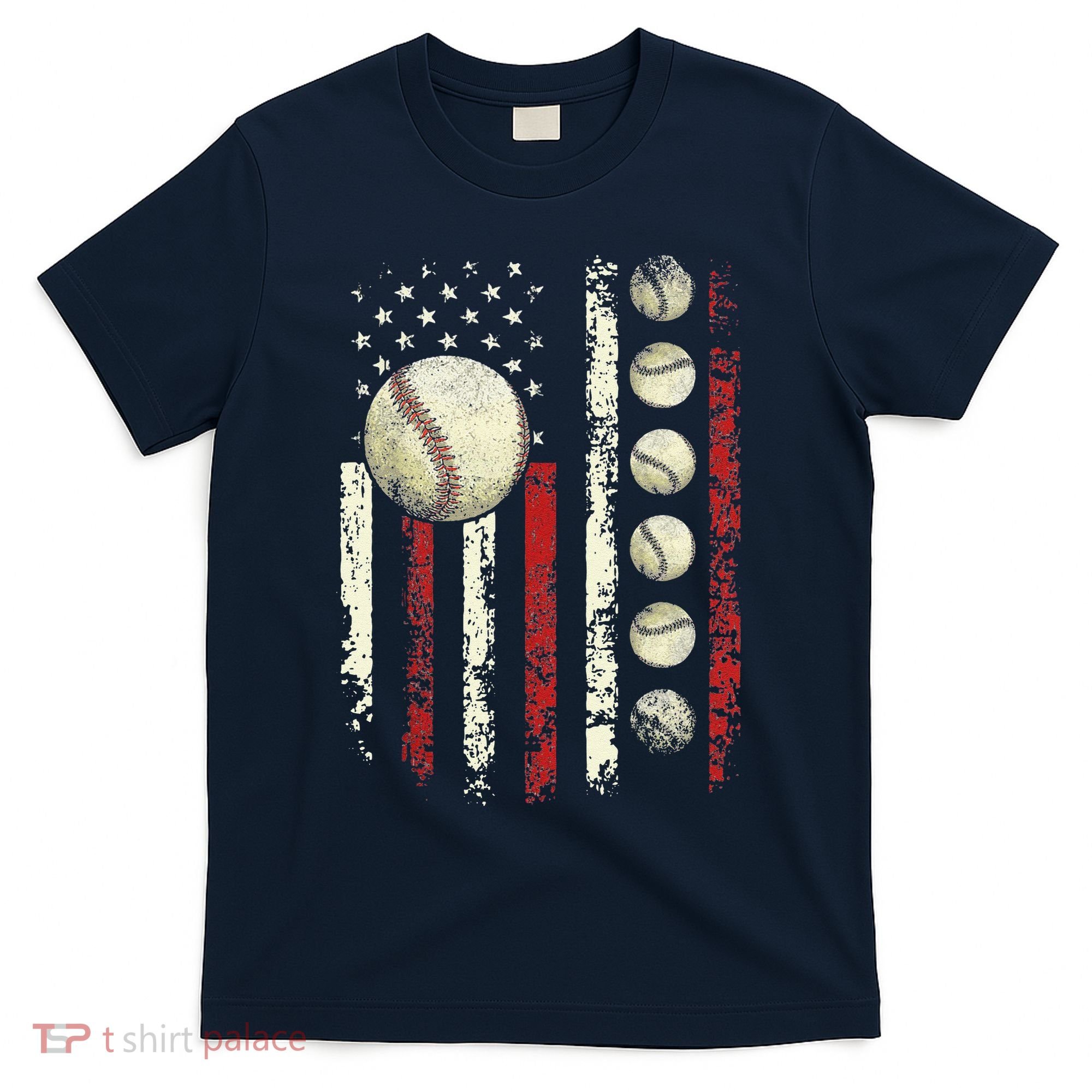 Vintage Baseball American Flag T-Shirt
