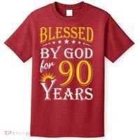 Vintage Blessed By God For 90 Years Happy 90th Birthday Present T-Shirt thumb 0