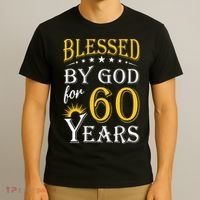 Vintage Blessed By God For 60 Years Happy 60th Birthday T-Shirt thumb 3