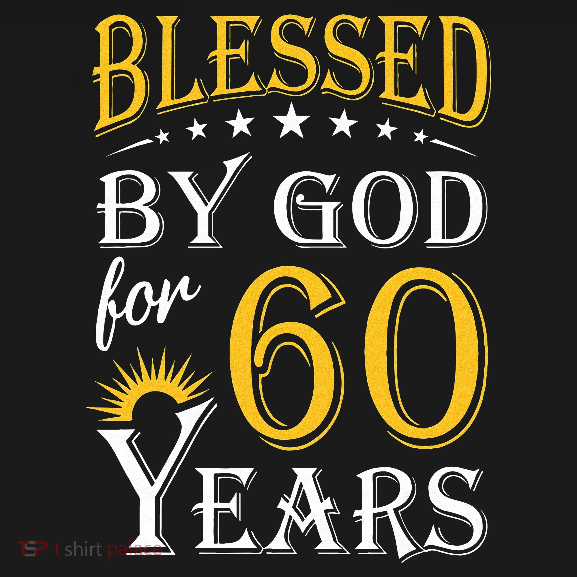 Vintage Blessed By God For 60 Years Happy 60th Birthday T-Shirt
