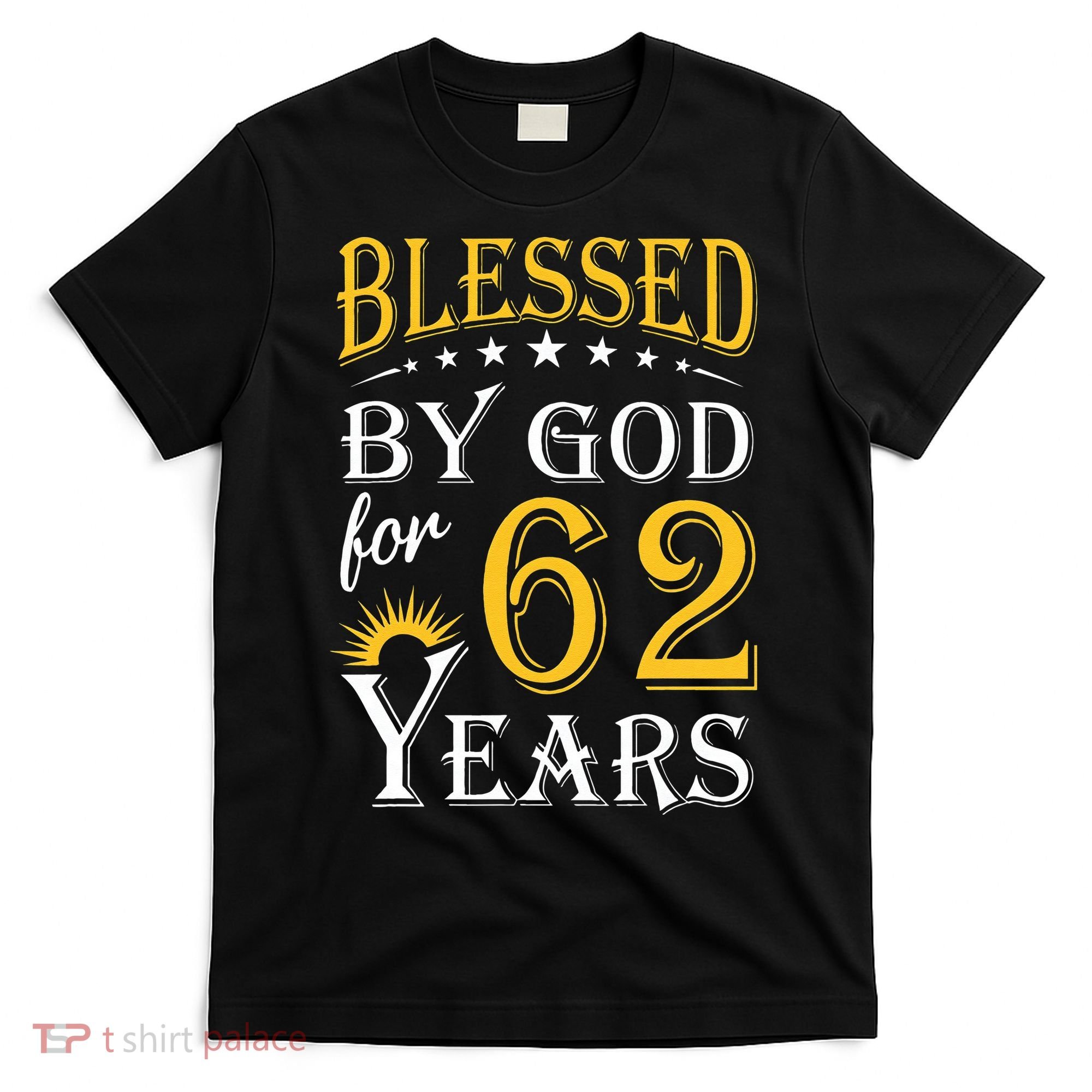 Vintage Blessed By God For 62 Years Happy 62nd Birthday T-Shirt