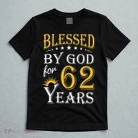 Vintage Blessed By God For 62 Years Happy 62nd Birthday T-Shirt thumb 5