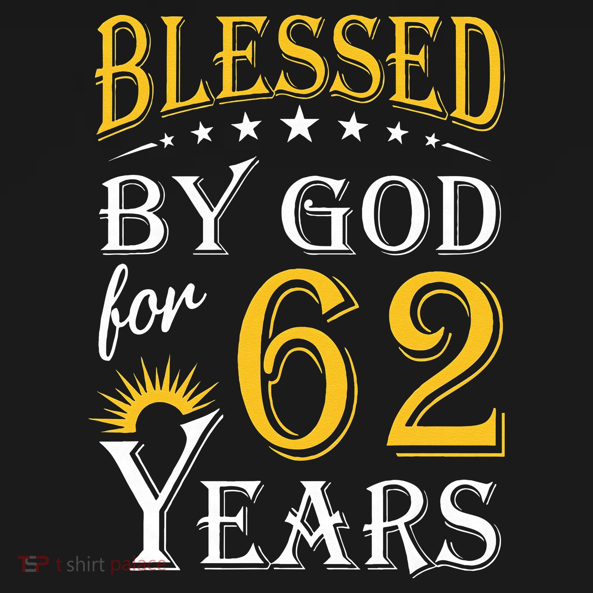 Vintage Blessed By God For 62 Years Happy 62nd Birthday T-Shirt
