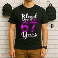 Vintage Blessed By God For 67 Years Old Happy 67th Birthday T-Shirt thumb 6
