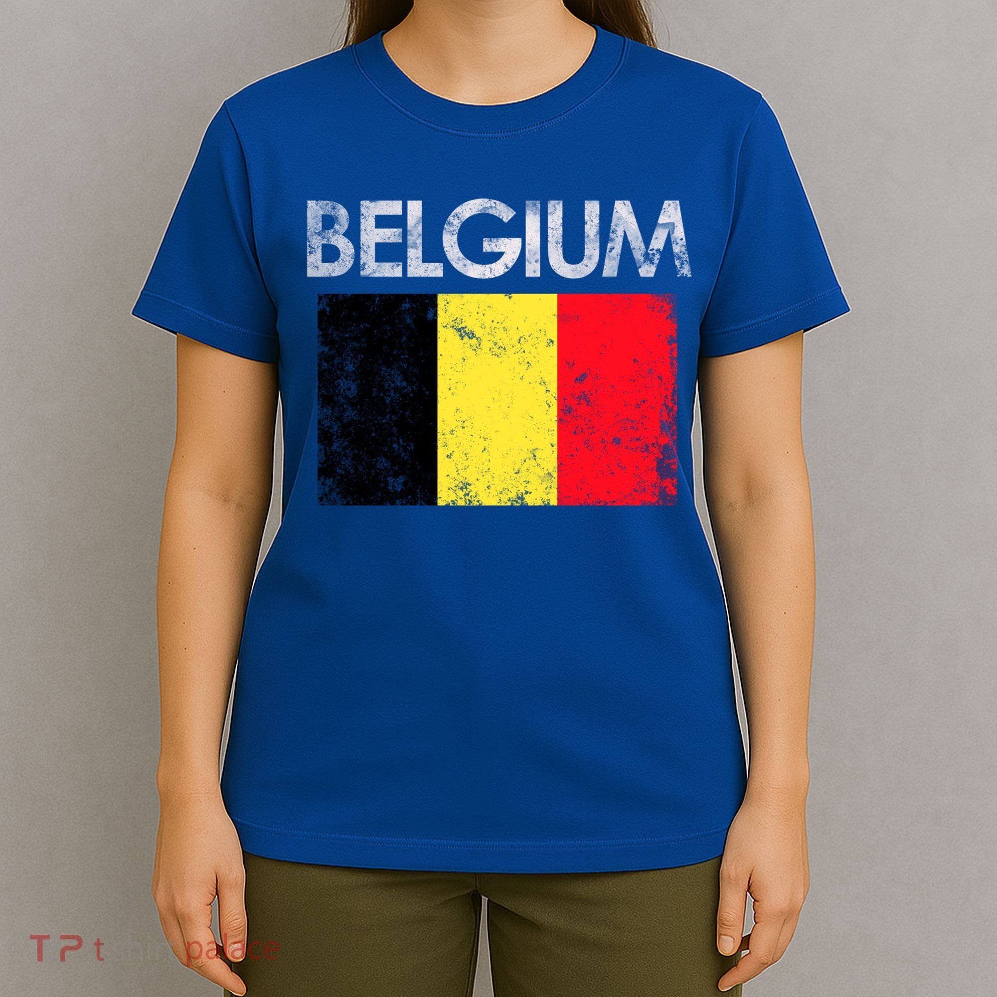 Vintage Belgium Belgian Flag Pride Gift T-Shirt