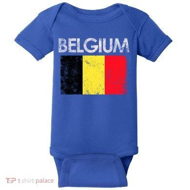 Vintage Belgium Belgian Flag Pride Gift Baby Bodysuit