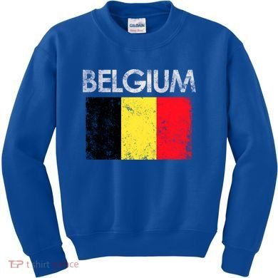 Vintage Belgium Belgian Flag Pride Gift Kids Sweatshirt