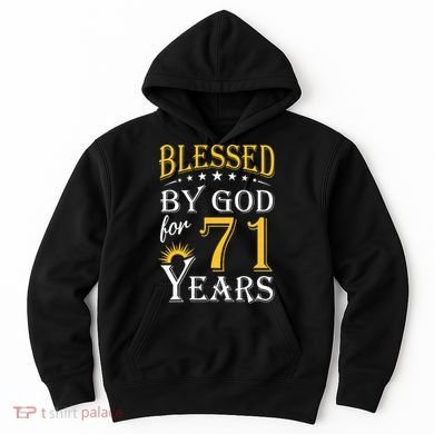 Vintage Blessed By God For 71 Years Happy 71st Birthday Hoodie