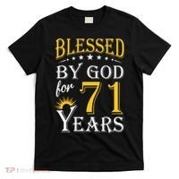 Vintage Blessed By God For 71 Years Happy 71st Birthday T-Shirt thumb 0