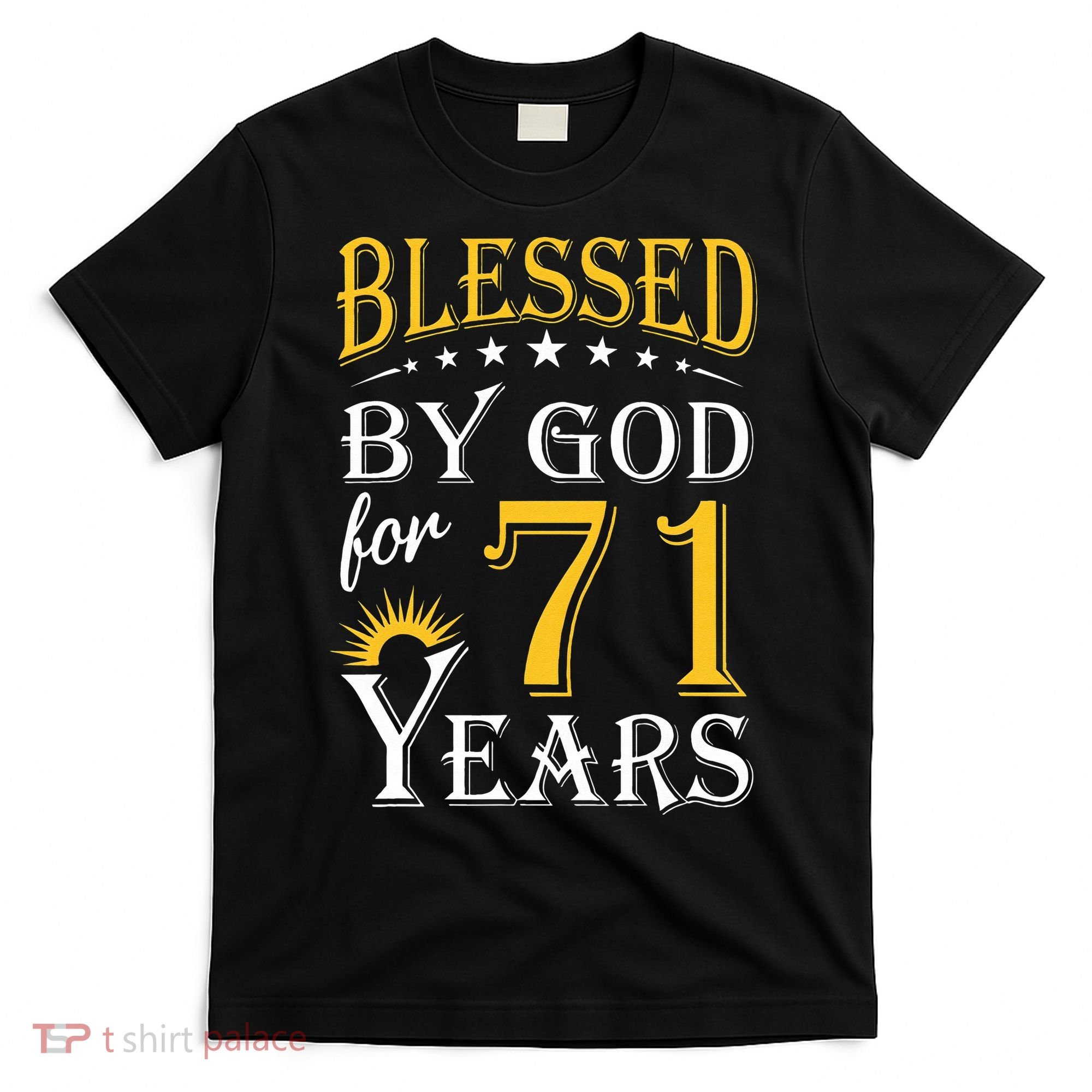Vintage Blessed By God For 71 Years Happy 71st Birthday T-Shirt