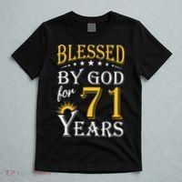 Vintage Blessed By God For 71 Years Happy 71st Birthday T-Shirt thumb 5