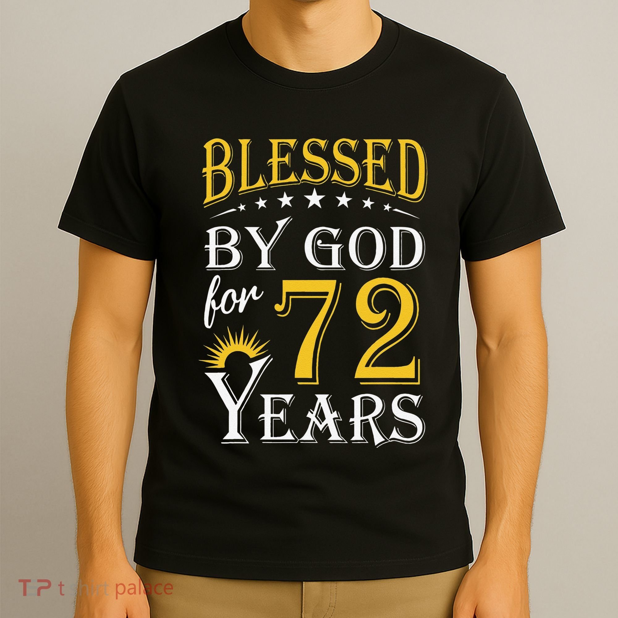 Vintage Blessed By God For 72 Years Happy 72nd Birthday T-Shirt