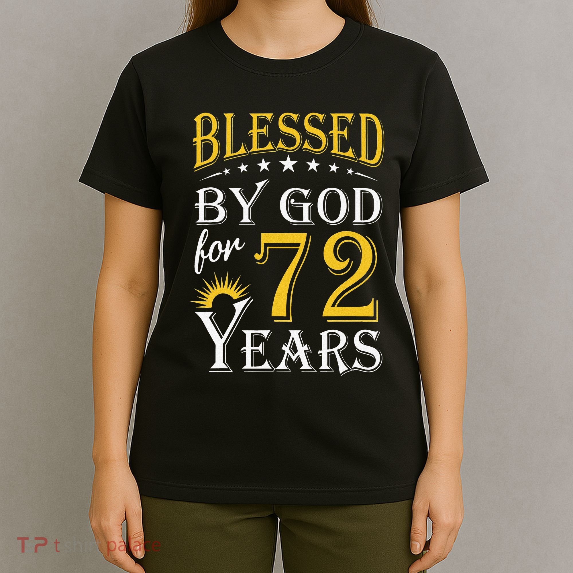 Vintage Blessed By God For 72 Years Happy 72nd Birthday T-Shirt
