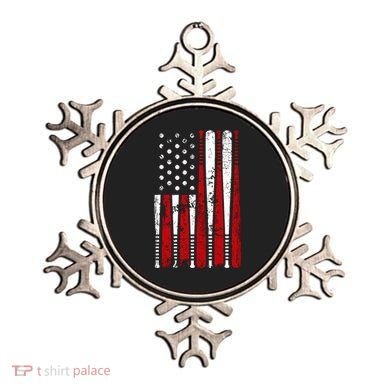 Vintage Baseball Bat American Usa Flag Graphic Ornament