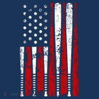 Vintage Baseball Bat American Usa Flag Graphic T-Shirt thumb 7