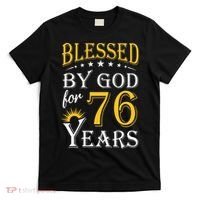 Vintage Blessed By God For 76 Years Happy 76th Birthday T-Shirt thumb 0