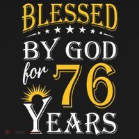 Vintage Blessed By God For 76 Years Happy 76th Birthday T-Shirt thumb 7