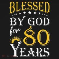 Vintage Blessed By God For 80 Years Happy 80th Birthday T-Shirt thumb 7