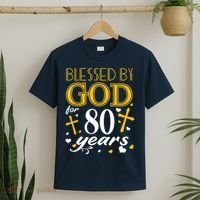 Vintage Blessed By God For 80 Years Happy 80th Birthday T-Shirt thumb 2