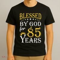 Vintage Blessed By God For 85 Years Happy 85th Birthday T-Shirt thumb 3