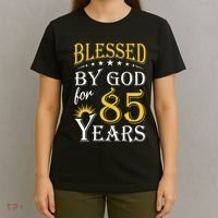 Vintage Blessed By God For 85 Years Happy 85th Birthday T-Shirt thumb 4