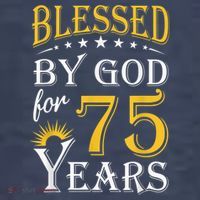 Vintage Blessed by God for 75 years Happy 75th Birthday Present T-Shirt thumb 5