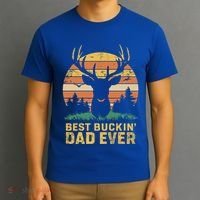 Vintage Best Buckin Dad Ever Deer Hunters Dad Hunting Gift T-Shirt thumb 3